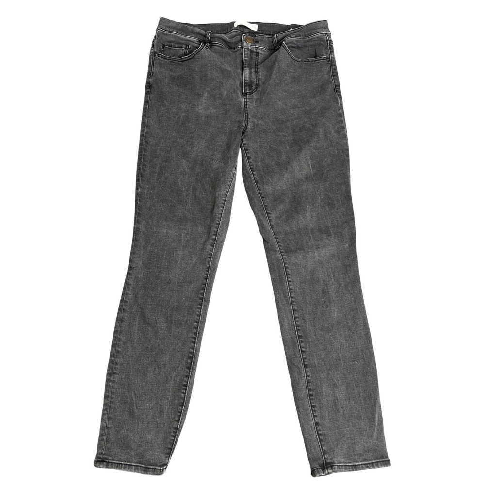 Loft Legging Crop Jeans Gray Mid Rise Slim Fit Denim Pants Size 12/31